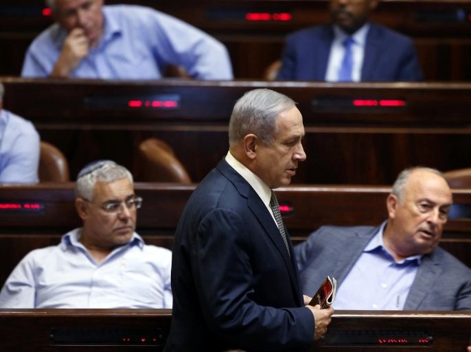 Israel's Prime Minister Benjamin Netanyahu arrives to a session of the Knesset, the Israeli parliament, in Jerusalem July 11, 2016. REUTERS/Ronen Zvulun