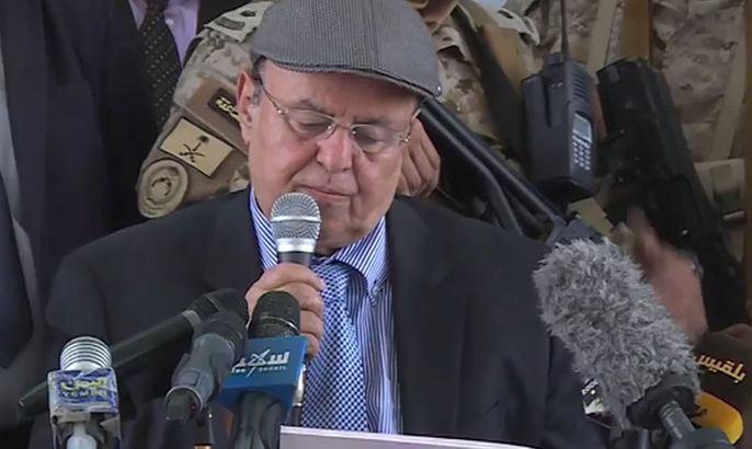 هادي: لن نسمح بفرض حكومة ائتلافية مع الحوثيين
