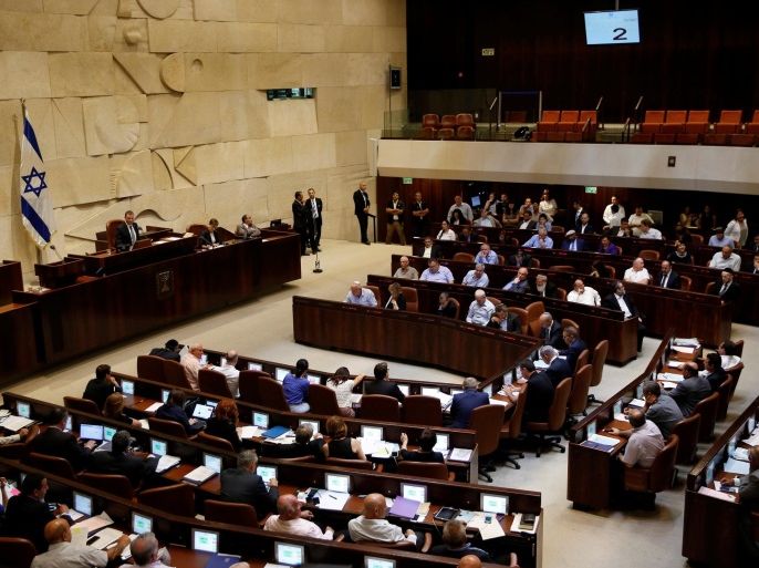 A general view shows the plenum during a session at the Knesset, the Israeli parliament, in Jerusalem July 11, 2016. REUTERS/Ronen Zvulun/File Photo