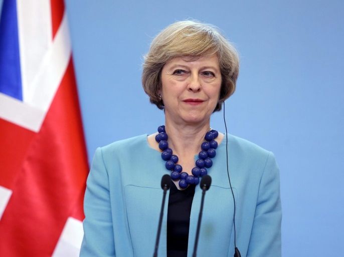 British Prime Minister Theresa May during a press conference after a meeting with Polish Prime Minister Beata Szydlo (not pictured), in Warsaw, Poland, 28 July 2016. Polish and British Prime Ministers discussed bilateral relations and the situation of Poles in Britain after the Brexit referendum. EPA/TOMASZ GZELL POLAND OUT