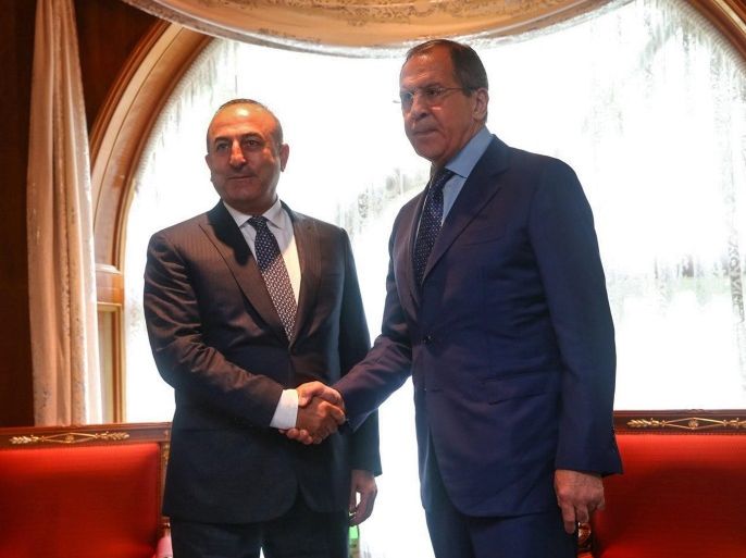 A handout picture released by the Russian Foreign Ministry shows Russian Foreign Minister Sergei Lavrov (R) meeting with Turkish Foreign Minister Mevlut Cavusoglu (L) in Sochi, Russia, 01 July 2016. The Russian and Turkish ministers met to promote the process of normalization of Russian-Turkish relations. Sochi hosts a meeting of the Organization of the Black Sea Economic Cooperation (BSEC) Council of Foreign Affairs Ministers on July 01, 2016. EPA/RUSSIAN FOREIGN AFF