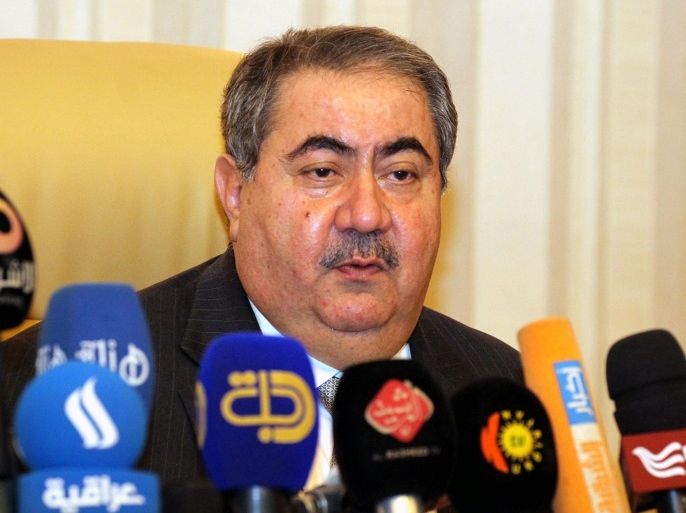 Iraqi Finance Minister Hoshyar Zebari speaks during a press conference in Baghdad, Iraq, 19 November 2014. Zebari announced during the press conference that the Iraqi government and the Kurdistan region have started implementing a deal under which Baghdad resumes funding Kurdish civil servant salaries in return for a share of Kurdish oil exports. Tensions between the Kurdistan Regional Government and the federal government in Baghdad have arisen from the regional government's efforts to sell oil independently, a step strongly contested by Baghdad calling it unconstitutional.