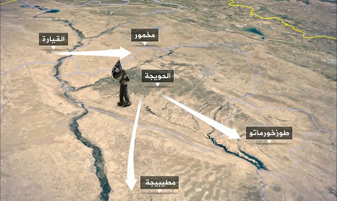 خريطة المعارك بين القوات العراقية وتنظيم الدولة