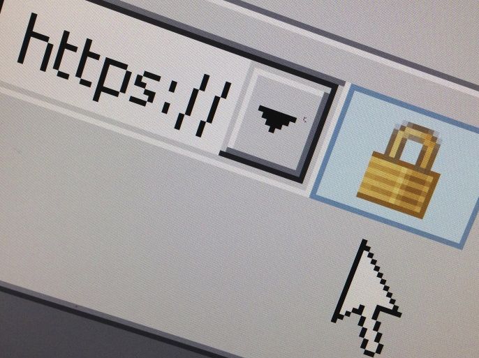 A lock icon, signifying an encrypted Internet connection, is seen on an Internet Explorer browser in a file photo illustration in Paris in this April 15, 2014 file photo. Hackers, most likely from China, have been spying on governments and businesses in Southeast Asia and India uninterrupted for a decade, researchers at internet security company FireEye Inc said. REUTERS/Mal Langsdon/Files