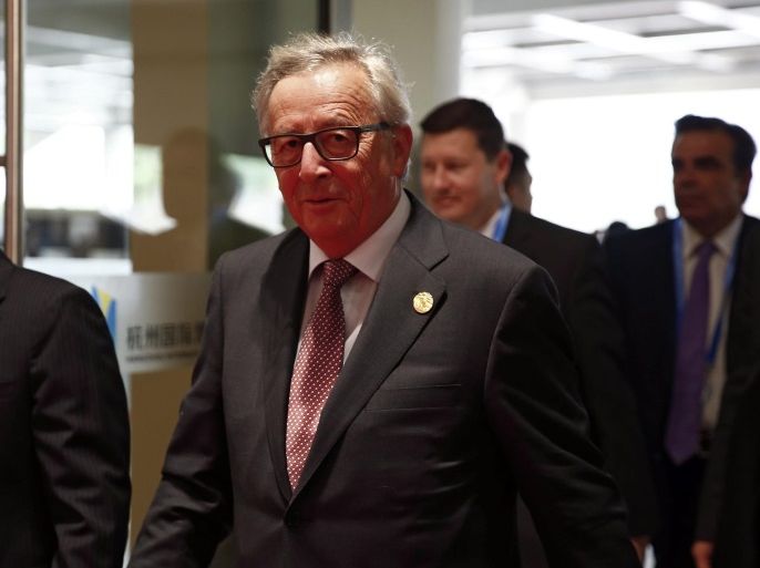 EU Commission President Jean-Claude Juncker arrives at the Hangzhou International Expo Center for the G20 Summit in Hangzhou, China, 04 September 2016. The G20 Summit is held in Hangzhou on 04 to 05 September.