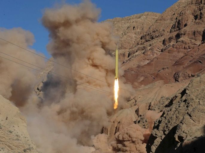 A ballistic missile is launched and tested in an undisclosed location, Iran, March 9, 2016. REUTERS/Mahmood Hosseini/TIMA ATTENTION EDITORS - THIS IMAGE WAS PROVIDED BY A THIRD PARTY. REUTERS IS UNABLE TO INDEPENDENTLY VERIFY THE AUTHENTICITY, CONTENT, LOCATION OR DATE OF THIS IMAGE. IT IS DISTRIBUTED EXACTLY AS RECEIVED BY REUTERS, AS A SERVICE TO CLIENTS. FOR EDITORIAL USE ONLY. NOT FOR SALE FOR MARKETING OR ADVERTISING CAMPAIGNS. NO THIRD PARTY SALES. NOT FOR USE B
