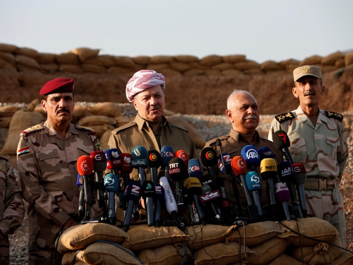 البارزاني دعا أنقرة وبغداد إلى التفاهم والتنسيق بشأن معركة الموصل (رويترز)