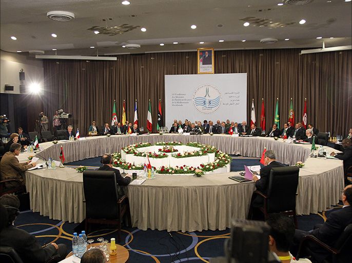 epa03655424 A general view for the 15th meeting of Interior Ministers of the Western Mediterranean Countries (CIMO) in Algiers, Algeria, 09 April 2013. The meeting groups interior ministers from 10 countries on both sides of the Mediterranean. EPA/STR