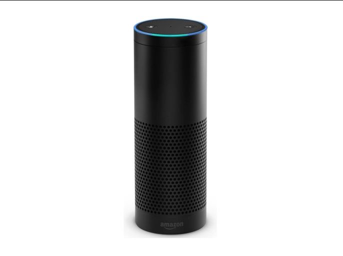 An undated handout image made available by Amazon press office on 07 November 2014 of internet retailer Amazon's new smart device Echo. The always-on voice-operated smart device is Amazon's latest speaker developed in the line of smart home devices. Echo is also ready for perfoming tasks similar to Apple's Siri, Google Now, and Cortana for Windows Phones. EPA/AMAZON / HANDOUT