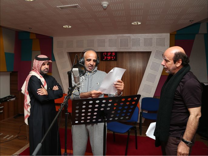 صورة من بروفات أوبريت حلب التي يقدمها فنانون قطريون اليوم في مسرح كتارا