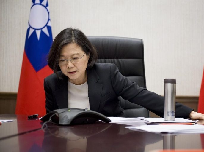A handout picture released by the Office of the President Taiwan on 03 December 2016 shows Taiwanese President Tsai Ing-wen having a phone conversation with US President-elect Donald Trump late evening in Taipei, Taiwan, 02 December 2016. According to reports, the two presidents' phone conversation was an historic happening as the United States and Taiwan cut off diplomatic ties in 1979. Trump and Tsai discussed economic, political, and security ties, media added.
