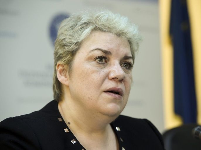 (FILE) A file picture dated 21 May 2015 showing Sevil Shhaideh, in Bucharest, Romania. PSD party leader Liviu Dragnea appointed 21 December 2016 Romanian economist Sevil Shhaideh, 52, as designated Prime Minister. Shhaideh, former Minister of Regional Development and Public Administration in 2015, shall be proposed first by Romania's President, and after that must pass the governing programme through the parliament, before swearing-in as the new premier in charge. PSD party won the parliamentary elections held on 11 December, and together with ALDE (The Alliance of Liberals and Democrats in Romania) has the majority in Romanian parliament.