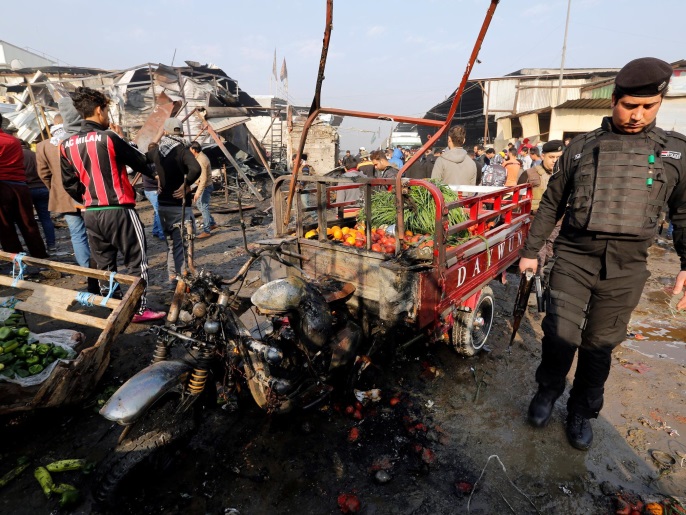 تنظيم الدولة أعلن مسؤوليته عن هجوم استهدف سوق جميلة للخضروات وخلف 13 قتيلا(رويترز)