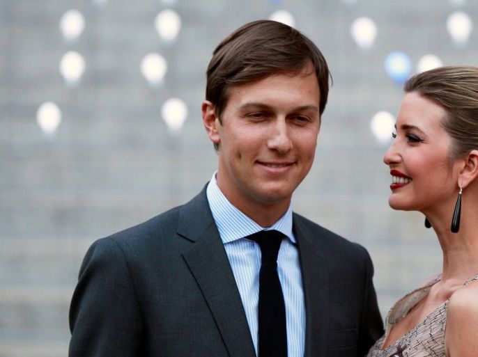 FILE PICTURE: Donald Trump's daughter Ivanka Trump arrives with husband Jared Kushner at the Vanity Fair party to begin the 2012 Tribeca Film Festival in New York, April 17, 2012. REUTERS/Lucas Jackson/File Picture