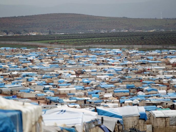 A general view shows tents housing internally displaced people in Atma camp, near the Syrian-Turkish border in Idlib Governorate, Syria March 15, 2016. Picture taken March 15, 2016. REUTERS/Khalil Ashawi TPX IMAGES OF THE DAY
