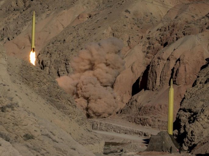 Ballistic missiles are launched and tested in an undisclosed location, Iran, March 9, 2016. REUTERS/Mahmood Hosseini/TIMA ATTENTION EDITORS - THIS IMAGE WAS PROVIDED BY A THIRD PARTY. REUTERS IS UNABLE TO INDEPENDENTLY VERIFY THE AUTHENTICITY, CONTENT, LOCATION OR DATE OF THIS IMAGE. IT IS DISTRIBUTED EXACTLY AS RECEIVED BY REUTERS, AS A SERVICE TO CLIENTS. FOR EDITORIAL USE ONLY. NOT FOR SALE FOR MARKETING OR ADVERTISING CAMPAIGNS. NO THIRD PARTY SALES. NOT FOR USE BY