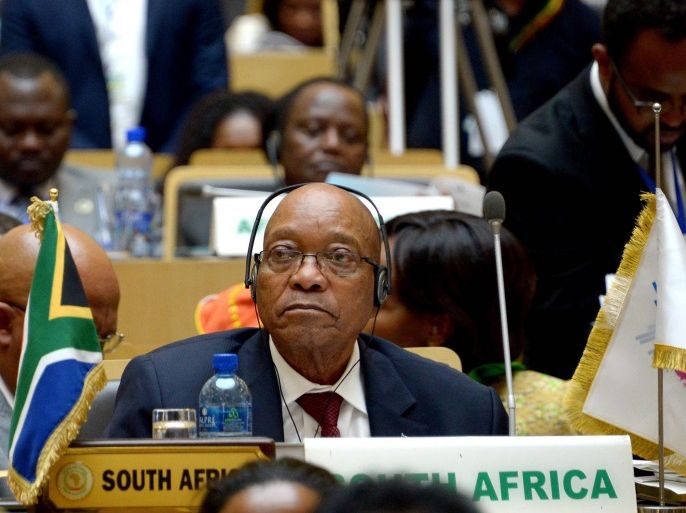 A handout photo made available by the South African Government Communication and Information System (GCIS) on 31 January 2017 shows South Africa's President Jacob Zuma at the opening session of the 28th Assembly of Heads of State and Government of the African Union (AU) in Addis Ababa, Ethiopia, 31 January 2017. EPA/KOPANO TLAPE HANDOUT