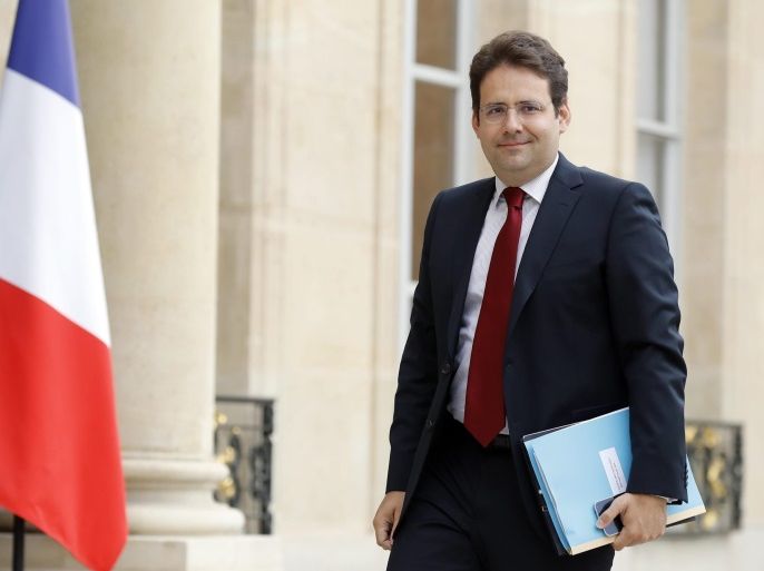 French Junior minister for External Trade Matthias Fekl, arrives at the Elysee Palace after a cabinet meeting in Paris, France, 03 August 2016.