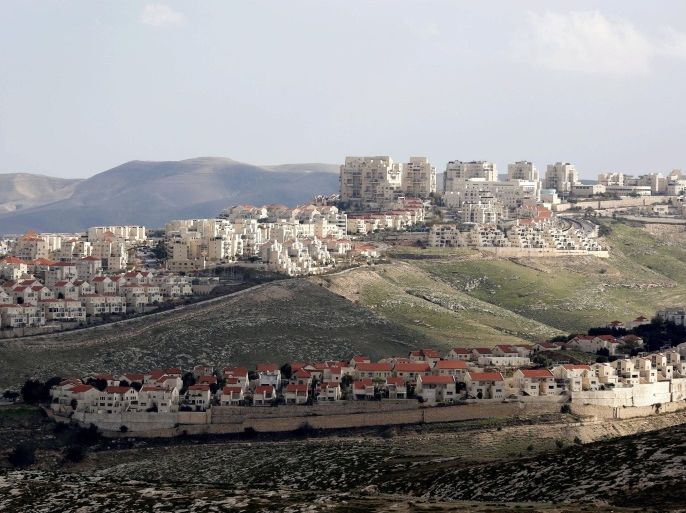 A general view of the Jewish settlement of Maale Adumim, near Jerusalem, 13 February 2017. Israeli media reports state that right-wing parties in the coalition pressed Prime Mnister Benjamin Netanyahu to contain sovereignty over Maale Adumim and annex it into Israel territory. Some 40 thousand Israelis live in Maale Adumim.