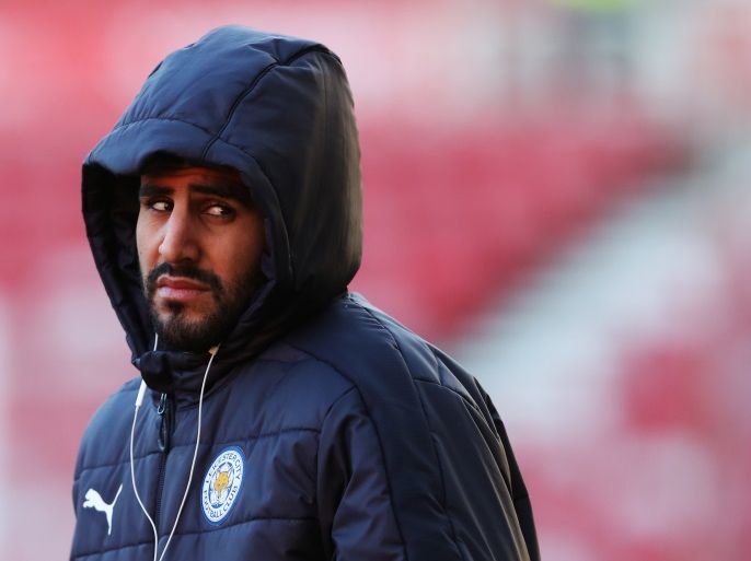 Britain Football Soccer - Middlesbrough v Leicester City - Premier League - The Riverside Stadium - 2/1/17 Leicester City's Riyad Mahrez before the match Reuters / Scott Heppell Livepic EDITORIAL USE ONLY. No use with unauthorized audio, video, data, fixture lists, club/league logos or