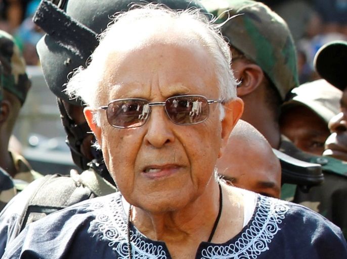 Veteran South African anti-apartheid activist Ahmed Kathrada looks on during the ANC's centenary celebration in Bloemfontein, South Africa, January 8, 2012. Picture taken January 8, 2012. REUTERS/Siphiwe Sibeko