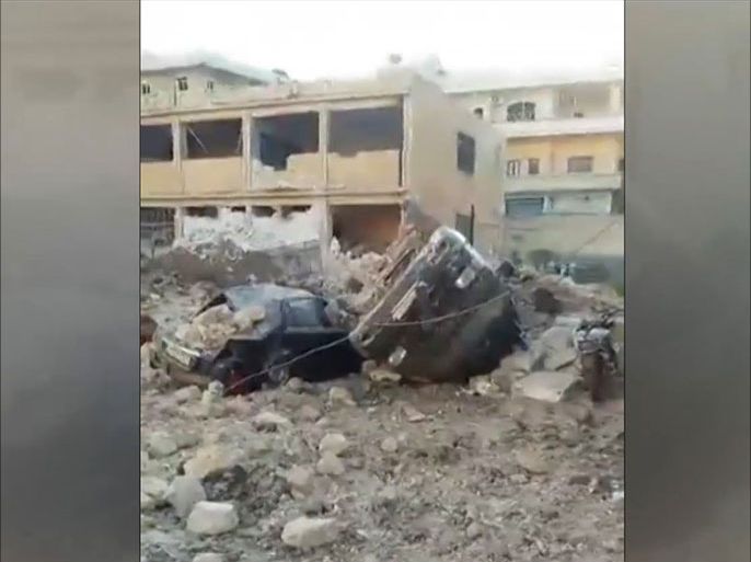 القصف الروسي ألحق أيضا أضرارا بمستشفى مدينة كفرتخاريم في ريف إدلب الشمالي