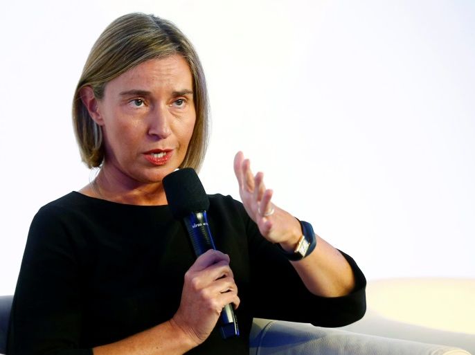 European Union foreign policy chief Federica Mogherini speaks during Lennart Meri Security conference in Tallinn, Estonia, May 12, 2017. REUTERS/Ints Kalnins