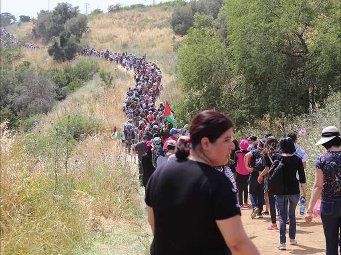 الآلاف من فلسطينيي 48 يشاركون بمسيرة العودة الـ21 لقرية الكابري المهجرة قضاء عكا.