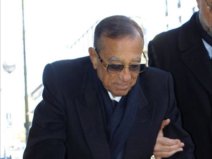 Egyptian businessman Hussein Salem uses a walker as he arrives at Audiencia Nacional Court to attend a session of his extradition trial in Madrid, Spain, 09 February 2012