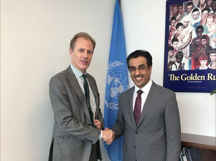 اجتمع سعادة الدكتور/ علي بن صميخ المري رئيس اللجنة الوطنية لحقوق الإنسان مع السيد/ أندرو جيلمور الأمين العام المساعد لشؤون حقوق الإنسان بالأمم المتحدة.