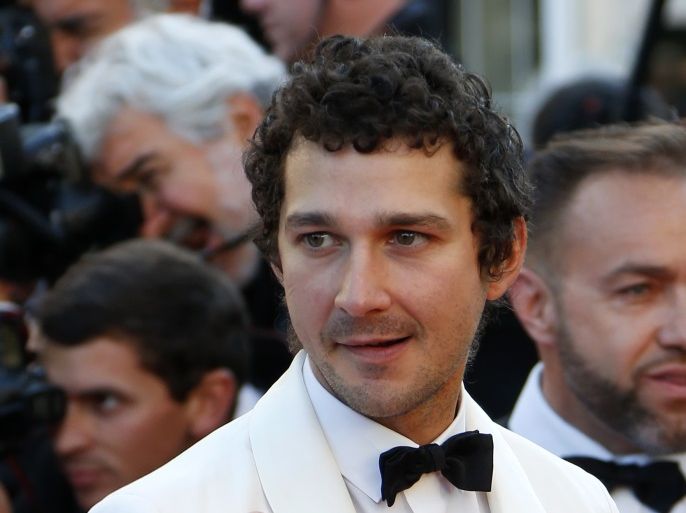Cast member Shia LaBeouf poses on the red carpet after the screening of the film