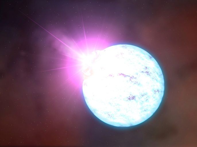 An artist's rendering of an outburst on an ultra-magnetic neutron star, also called a magnetar is shown in this handout provided by NASA February 10, 2016. REUTERS/NASA's Goddard Space Flight Center/Handout via REUTERS ATTENTION EDITORS - THIS IMAGE WAS PROVIDED BY A THIRD PARTY. EDITORIAL USE ONLY. NO RESALES. NO ARCHIVE. TPX IMAGES OF THE DAY