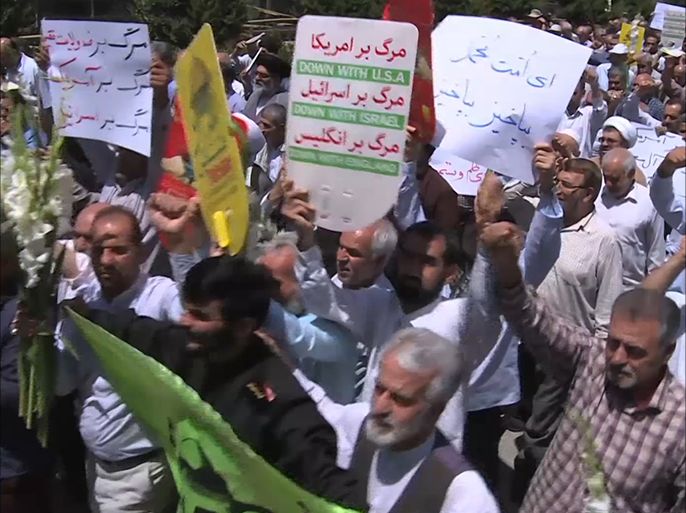 الإيرانيون يتظاهرون تضامنا مع الفلسطينيين وتنديداً بتحركات إسرائيل