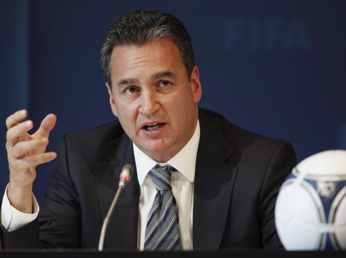 Michael J. Garcia, Chairman of the investigatory chamber of the FIFA Ethics Committee attends a news conference at the at the Home of FIFA in Zurich July 27, 2012 REUTERS/Michael Buholzer (SWITZERLAND - Tags: SPORT SOCCER HEADSHOT)
