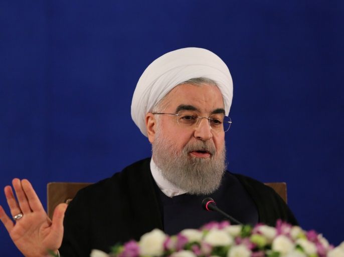 Iranian president Hassan Rouhani gestures during a news conference in Tehran, Iran, May 22, 2017. TIMA via REUTERS ATTENTION EDITORS - THIS IMAGE WAS PROVIDED BY A THIRD PARTY. FOR EDITORIAL USE ONLY.