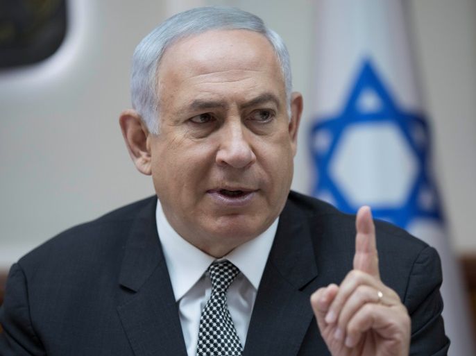 Israeli Prime Minister Benjamin Netanyahu speaks during a weekly cabinet meeting in Jerusalem, September 3, 2017. REUTERS/Abir Sultan/Pool