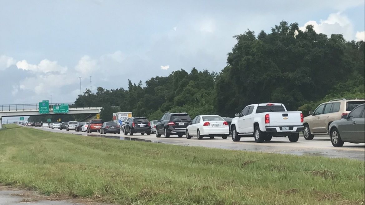 Florida residents line the north bound interstate 75 as Hurricane Irma appraches the state in this Florida Highway Patrol photo released on September 8, 2017.  Courtesy Florida Highway Patrol/Handout via REUTERS  ATTENTION EDITORS - THIS IMAGE HAS BEEN SUPPLIED BY A THIRD PARTY.