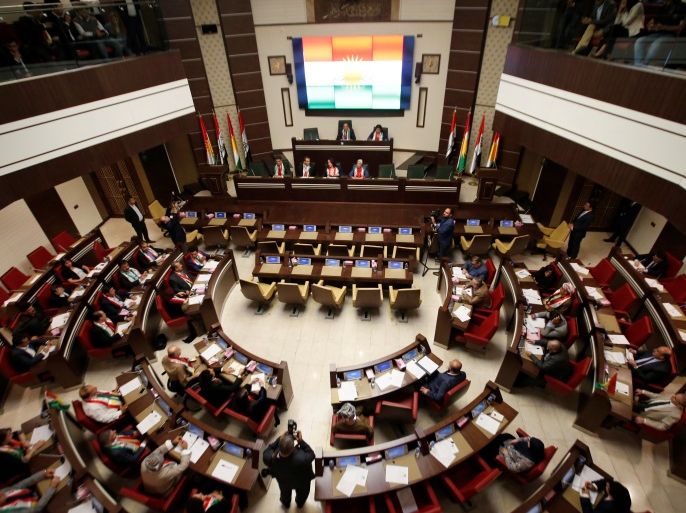 General view of the Kurdistan Parliament meeting in Erbil, Iraq September 15, 2107. REUTERS/Azad Lashkari