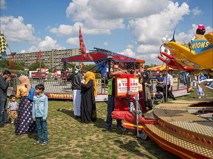 LONDON, ENGLAND - SEPTEMBER 01: Families gather in Burgess Park during the first day of Eid al-Adha celebrations on September 1, 2017 in London, England. Muslims across the world are beginning two days of celebrations for Eid al-Adha, one of the two holiest Muslim holidays, that honours the willingness of prophet Abraham to sacrifice his son Ismail, in an act of obedience to God'. (Photo by Rob Stothard/Getty Images)