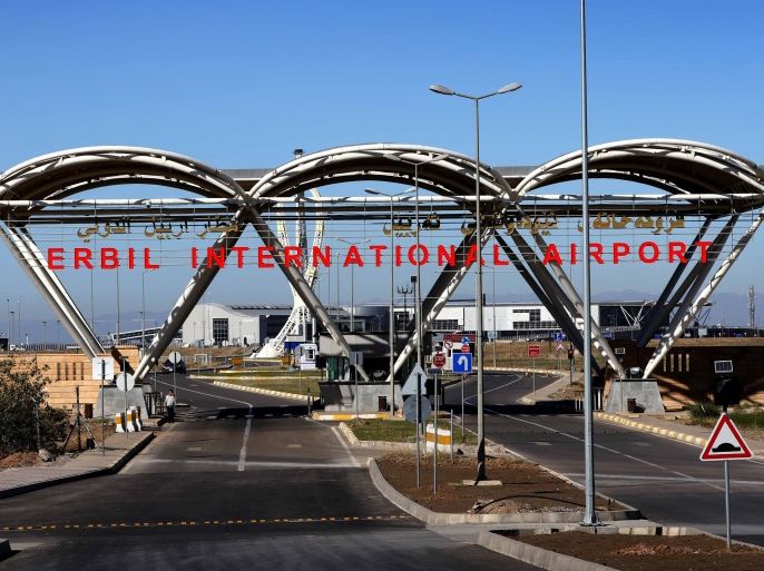 A photo taken on November 23, 2015 shows the entrance of Arbil International Airport, in the capital of the northern Iraqi Kurdish autonomous region. Flights to and from two northern Iraqi airports, Arbil and Sulaimaniyah, were suspended for 48 hours beginning on November 23, due to danger posed by Russian cruise missiles heading for neighbouring Syria, officials said. AFP PHOTO / SAFIN HAMED / AFP / SAFIN HAMED (Photo credit should read SAFIN HAMED/AFP/Getty Images)
