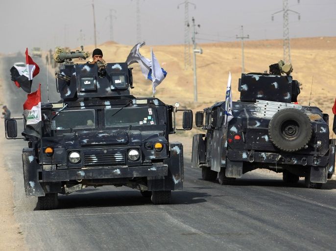 A picture taken on October 26, 2017 shows Iraqi security forces' humvees advancing towards the town of Faysh Khabur, which is located on the Turkish and Syrian borders in the Iraqi Kurdish autonomous region. / AFP PHOTO / AHMAD AL-RUBAYE (Photo credit should read AHMAD AL-RUBAYE/AFP/Getty Images)