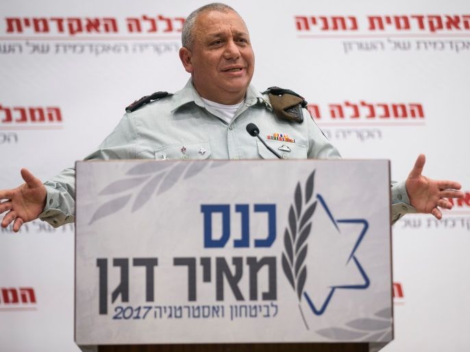 Israel's Chief of Staff Lieutenant-General Gadi Eizenkot delivers a speech during a Strategic Dialogue Conference in Netanya, Israel March 21, 2017. REUTERS/Baz Ratner