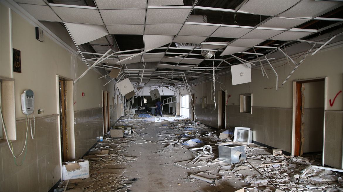 إحدى الممرات في مستشفى كانت تعج بالحياة قبل الحرب في الموصل