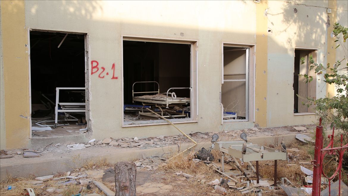 جانب من الخراب في إحدى المستشفيات المدمرة في الموصل