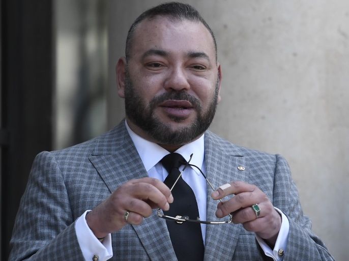 Morocco's King Mohammed VI arrives for a meeting with French president, on May 2, 2017 at the Elysee presidential Palace in Paris. / AFP PHOTO / STEPHANE DE SAKUTIN (Photo credit should read STEPHANE DE SAKUTIN/AFP/Getty Images)