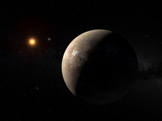 The planet Proxima b orbiting the red dwarf star Proxima Centauri, the closest star to our Solar System, is seen in an undated artist's impression released by the European Southern Observatory August 24, 2016. ESO/M. Kornmesser/Handout via Reuters THIS IMAGE HAS BEEN SUPPLIED BY A THIRD PARTY. IT IS DISTRIBUTED, EXACTLY AS RECEIVED BY REUTERS, AS A SERVICE TO CLIENTS. FOR EDITORIAL USE ONLY. NOT FOR SALE FOR MARKETING OR ADVERTISING CAMPAIGNS TPX IMAGES OF THE D
