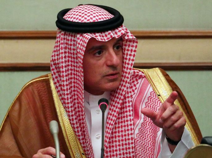 Saudi Arabia's Foreign Minister Adel al-Jubeir speaks at a briefing with reporters at the Saudi Embassy in London, Britain September 5, 2017. REUTERS/Hannah McKay