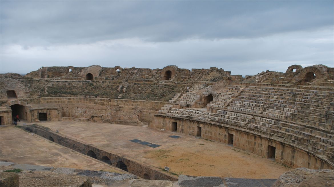 جانب من مسرح الرومان بمدينة "أوذنة"/قرب العاصمة تونس