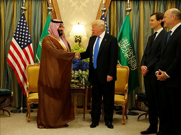 U.S. President Donald Trump meets with Saudi Arabia''s Deputy Crown Prince and Minister of Defense Mohammed bin Salman (center L) at the Ritz Carlton Hotel in Riyadh, Saudi Arabia May 20, 2017. REUTERS/Jonathan Ernst