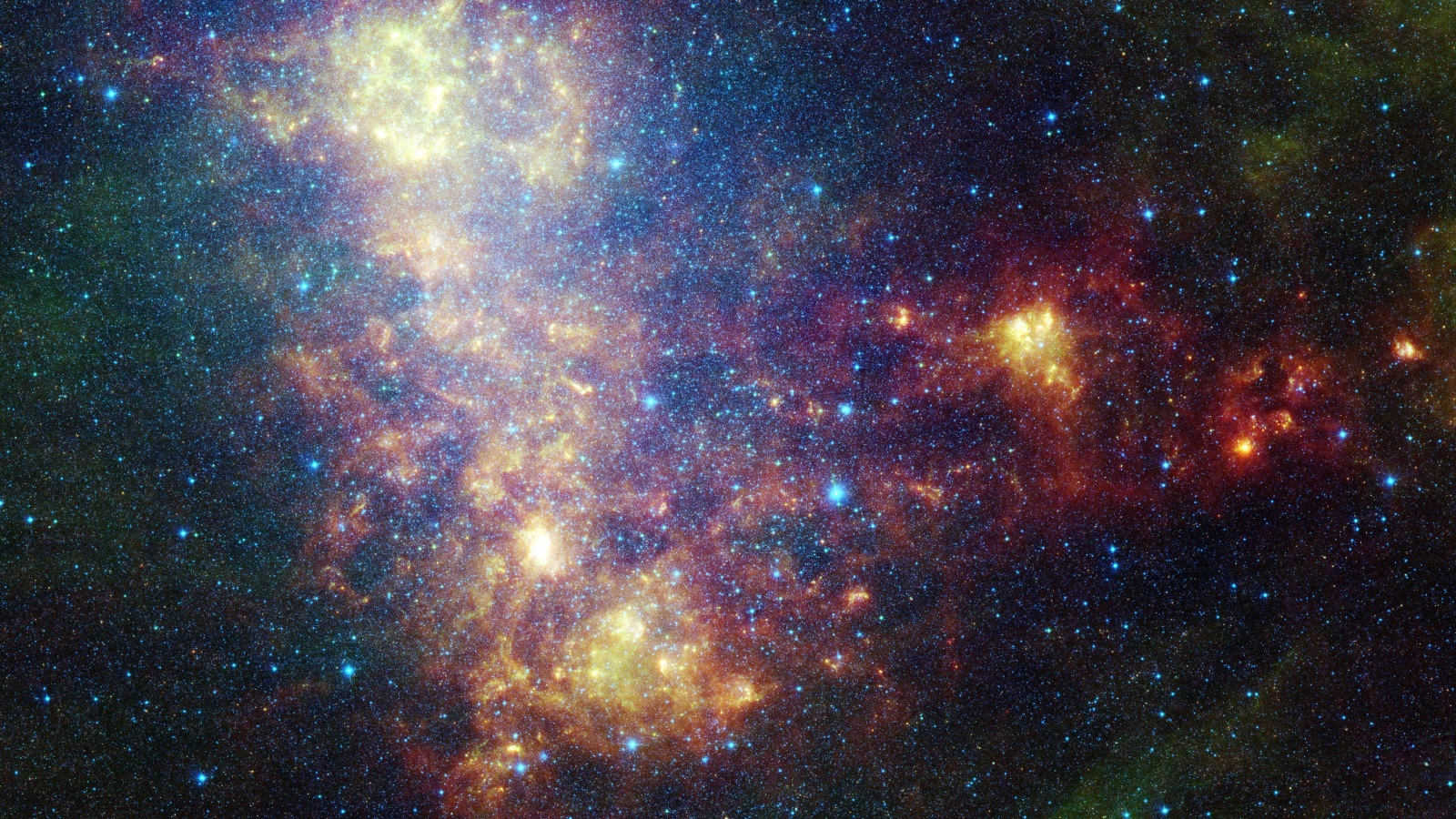صورة بالأشعة تحت الحمراء لسحابة ماجلان الصغرى التقطها تلسكوب الفضاء 